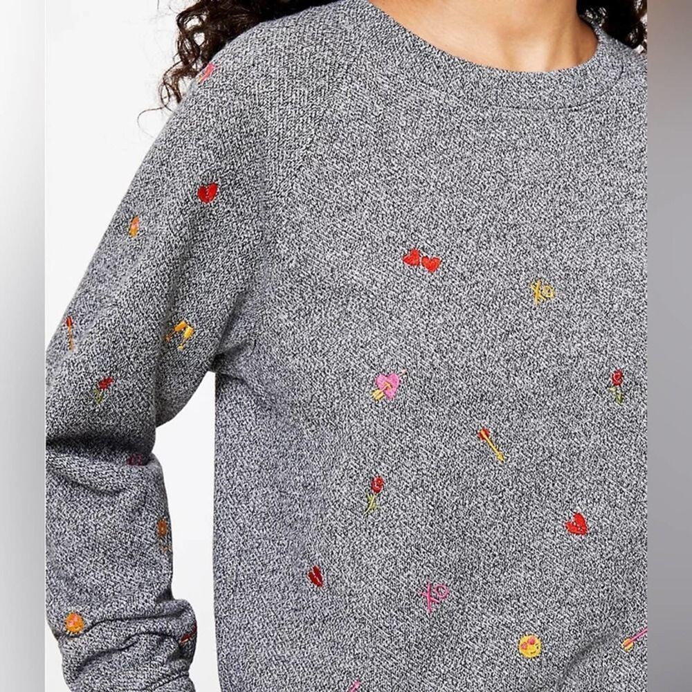 Brand New NWT Lou & Grey Heart Emoji Fleece Back Sweatshirt - XS